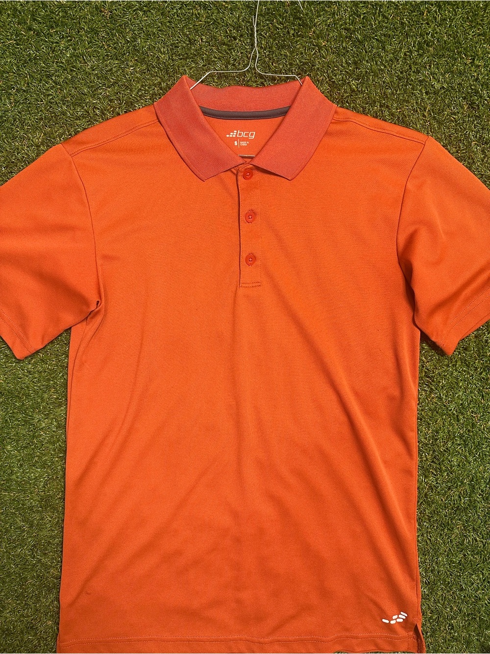 bcg Men's Orange Short-Sleeve Polo